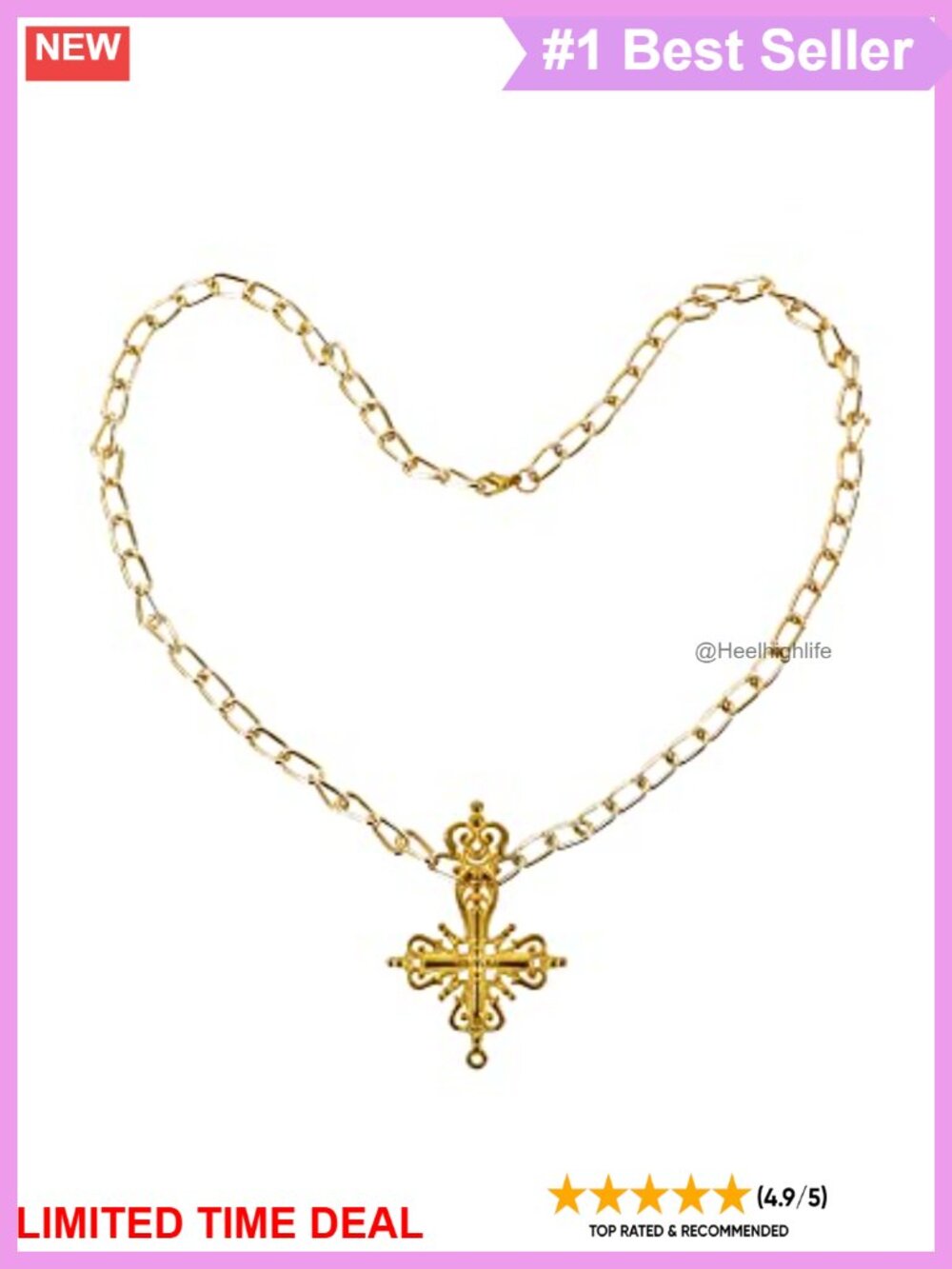 Cross Necklace Alloy Pendant Anime Cosplay Costume Accessory Gift